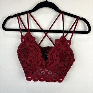 Anemone Crochet Lace Bralette Berry NWT S